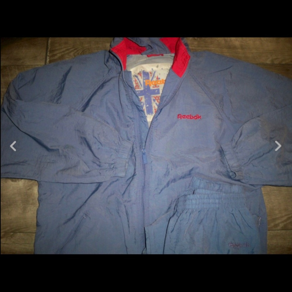 Vtg Reebok Track Suit Hip Hop Rap Jacket Pants Med - Picture 2 of 8